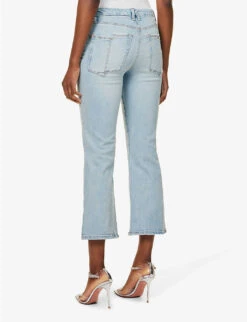 GOOD AMERICAN Good Legs Cropped Mid-rise Stretch-denim Jeans -Whistlkes Style R04147918 INDIGO403 ALT03