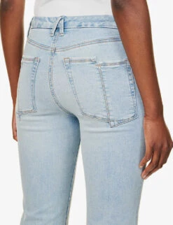GOOD AMERICAN Good Legs Cropped Mid-rise Stretch-denim Jeans -Whistlkes Style R04147918 INDIGO403 ALT04