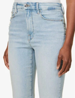GOOD AMERICAN Good Legs Cropped Mid-rise Stretch-denim Jeans -Whistlkes Style R04147918 INDIGO403 ALT05