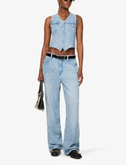 GOOD AMERICAN Good ‘90s Weightless Straight-leg Mid-rise Lyocell-blend Jeans -Whistlkes Style R04147920 INDIGO396 ALT02