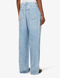 GOOD AMERICAN Good ‘90s Weightless Straight-leg Mid-rise Lyocell-blend Jeans -Whistlkes Style R04147920 INDIGO396 ALT04