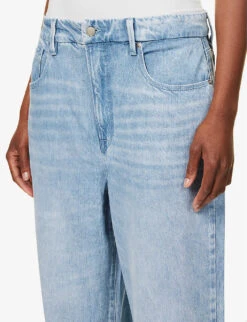GOOD AMERICAN Good ‘90s Weightless Straight-leg Mid-rise Lyocell-blend Jeans -Whistlkes Style R04147920 INDIGO396 ALT05