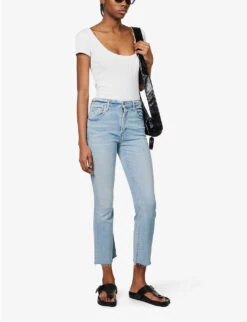 CITIZENS OF HUMANITY Isola Faded Flared Mid-rise Stretch-denim Jeans -Whistlkes Style R04148280 LYRICLTINDIGO ALT01