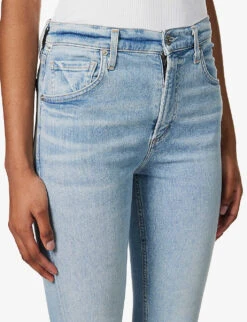 CITIZENS OF HUMANITY Isola Faded Flared Mid-rise Stretch-denim Jeans -Whistlkes Style R04148280 LYRICLTINDIGO ALT04