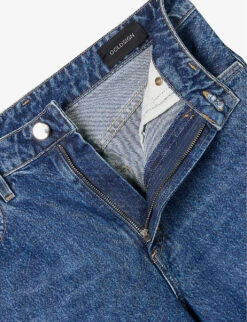 The Idris Brand-patch Wide-leg High-rise Jeans -Whistlkes Style R04148536 DYERMIDWASHEDIND ALT06