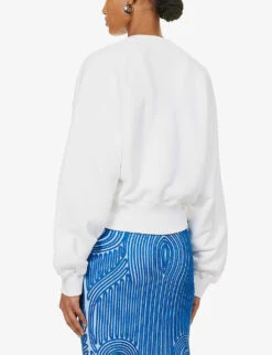 I Need Space Graphic-print Cotton Sweatshirt -Whistlkes Style R04148949 WHITEBLAC ALT03