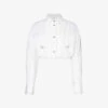 Cropped Patch-pocket Cotton Shirt -Whistlkes Style R04148952 WHITEWHIT M