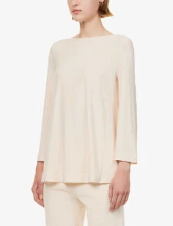 Max Mara Pampas Relaxed-fit Stretch-woven Top 9 Max Mara Pampas Relaxed-fit Stretch-woven Top -Whistlkes Style R04149121 IVORY ALT02