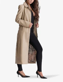 Ariel Zip-through Vegan-leather Trench Coat -Whistlkes Style R04149221 BEIGE ALT02