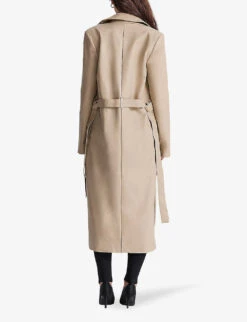 Ariel Zip-through Vegan-leather Trench Coat -Whistlkes Style R04149221 BEIGE ALT03