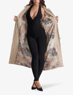 Ariel Zip-through Vegan-leather Trench Coat -Whistlkes Style R04149221 BEIGE ALT04