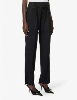 Deconstructed Straight-leg Mid-rise Upcycled Trousers 10 Deconstructed Straight-leg Mid-rise Upcycled Trousers -Whistlkes Style R04149758 ASSORTBLACKNAVY ALT02