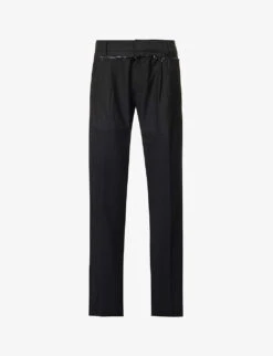 Deconstructed Straight-leg Mid-rise Upcycled Trousers