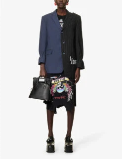 Single-breasted Contrast-panel Upcycled Blazer -Whistlkes Style R04149762 ASSORTBLACKNAVY ALT01