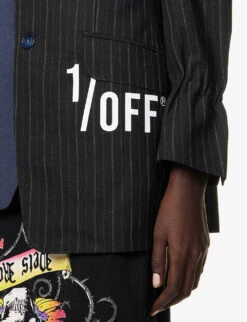 Single-breasted Contrast-panel Upcycled Blazer -Whistlkes Style R04149762 ASSORTBLACKNAVY ALT05