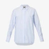 ME AND EM Stripe-pattern Boyfriend-fit Cotton Shirt -Whistlkes Style R04151520 BLUEWHITE M