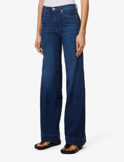 7 For All Mankind Modern Dojo Flared High-rise Stretch-denim Jeans -Whistlkes Style R04152108 SLIMILLUSIONLITTLESTR ALT02