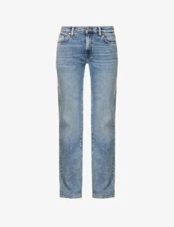 Whistlkes Style 27 7 For All Mankind Ellie Straight-leg Mid-rise Stretch-denim Jeans