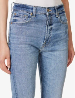 7 For All Mankind Easy Slim Skinny High-rise Stretch-denim Jeans -Whistlkes Style R04152124 TRIBECALIGHT ALT04