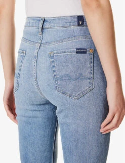 7 For All Mankind Easy Slim Skinny High-rise Stretch-denim Jeans -Whistlkes Style R04152124 TRIBECALIGHT ALT05