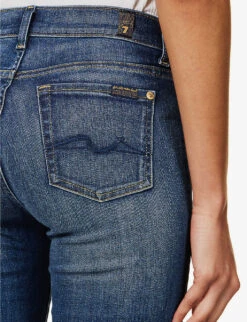 7 For All Mankind The Straight Crop Straight-leg Mid-rise Stretch-denim Jeans -Whistlkes Style R04152125 NOLITADARK ALT05