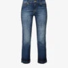 7 For All Mankind The Straight Crop Straight-leg Mid-rise Stretch-denim Jeans -Whistlkes Style R04152125 NOLITADARK M