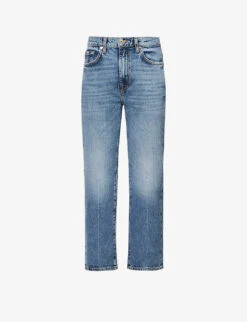Whistlkes Style 31 7 For All Mankind Logan Stovepipe Straight-leg Mid-rise Stretch-denim Jeans