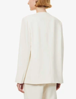 THEORY Admiral V-neck Woven Blazer -Whistlkes Style R04152407 RICE ALT03