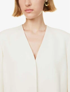 THEORY Admiral V-neck Woven Blazer -Whistlkes Style R04152407 RICE ALT04