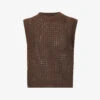 THEORY Textured Sleeveless Cotton Knitted Vest