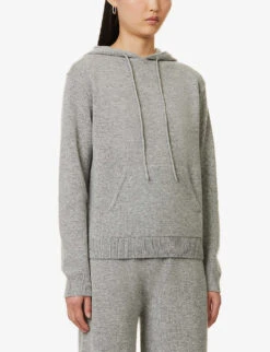 THEORY Relaxed-fit Drawstring-hood Wool And Cashmere-blend Hoody -Whistlkes Style R04152416 HUSKY ALT02