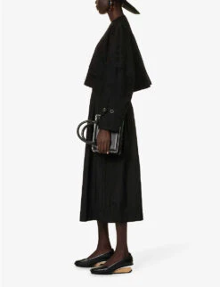 Kady Shawl-collar Cotton And Linen-blend Jacket -Whistlkes Style R04152516 BLACK ALT01