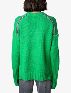 Zadig & Voltaire Northa Round-neck Cashmere Jumper -Whistlkes Style R04153132 POMME ALT03