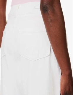 Paige Harper Wide-leg High-rise Cotton-blend Jeans -Whistlkes Style R04153160 BOSSWHITE ALT04