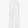 Paige Harper Wide-leg High-rise Cotton-blend Jeans -Whistlkes Style R04153160 BOSSWHITE M