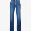 Paige Leenah Flared Wide-leg High-rise Stretch-denim Jeans -Whistlkes Style R04153202 WHATEVERDISTRESSED M
