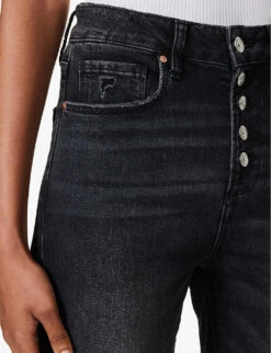 Paige Stella Belt-loop High-rise Straight-leg Cotton-blend Jeans -Whistlkes Style R04153206 JETSTREAMDISTRESSED ALT04