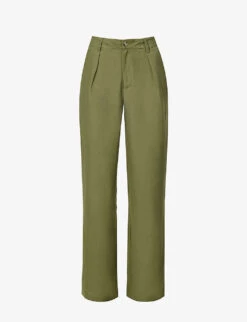 Paige Dallas Wide-leg Mid-rise Linen And Rayon-blend Trousers
