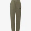 Brand-print High-rise Tapered-leg Oversized-fit Cotton-jersey Jogging Bottoms -Whistlkes Style R04153506 COCOA M