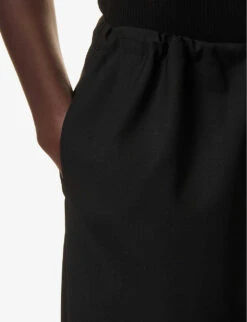 No.198 Drawstring-waist Straight-leg Mid-rise Wool Trousers -Whistlkes Style R04154389 02BLACK ALT05