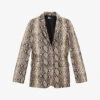 THE KOOPLES Python-effect Single-breasted Leather Blazer -Whistlkes Style R04154629 PYT04 M