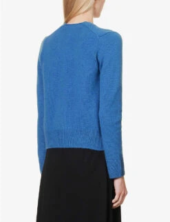 Vince V-neck Ribbed-trim Cashmere Cardigan 10 Vince V-neck Ribbed-trim Cashmere Cardigan -Whistlkes Style R04154663 RIVERINE ALT03