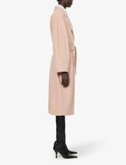 Max Mara Madame Double-breasted Wool And Cashmere-blend Coat -Whistlkes Style R04156250 PINK ALT02
