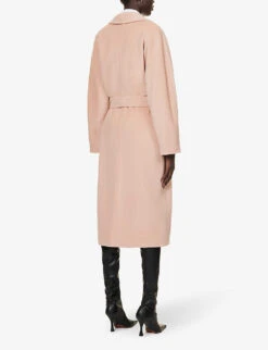 Max Mara Madame Double-breasted Wool And Cashmere-blend Coat -Whistlkes Style R04156250 PINK ALT03