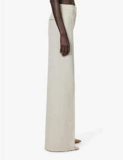 Max Mara Golf Straight-leg High-rise Stretch-wool Trousers -Whistlkes Style R04156255 SAND ALT02