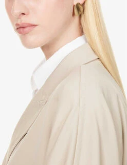 Max Mara Ottico Belted Stretch-wool Coat -Whistlkes Style R04156256 SAND ALT07