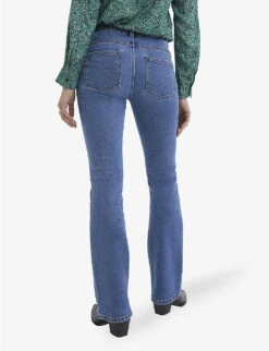 Ikks Boot-cut Flared-leg High-rise Stretch-denim Jeans -Whistlkes Style R04156291 TURQUOISE ALT03
