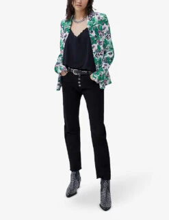 Ikks Botanical-print Woven Jacket -Whistlkes Style R04156304 LIGHTGREEN ALT01