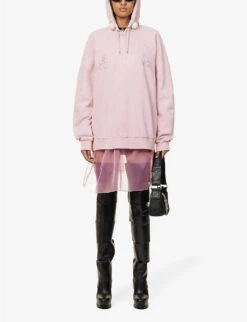 Filthy Rich Crystal-embellished Cotton Hoody -Whistlkes Style R04156845 ROSE ALT01