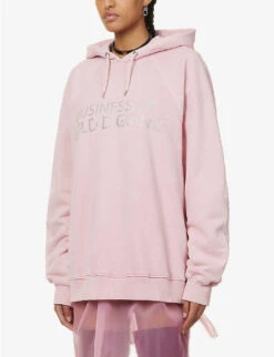 Filthy Rich Crystal-embellished Cotton Hoody -Whistlkes Style R04156845 ROSE ALT02